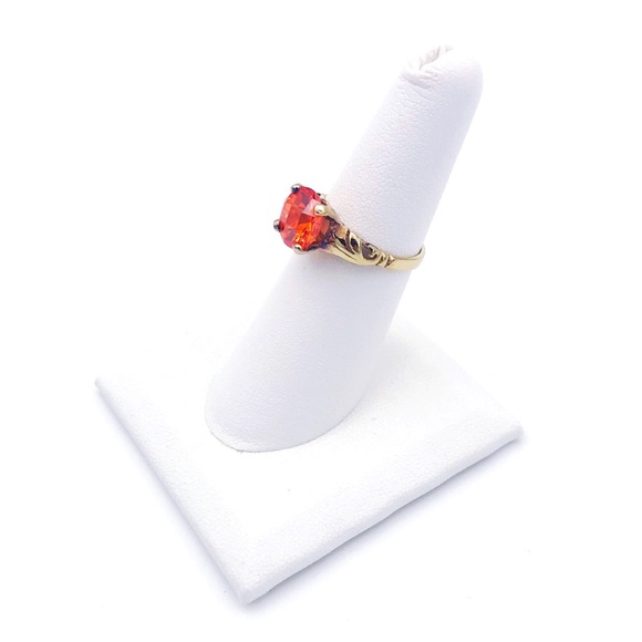 Vintage Orange Glass Ring - Picture 5 of 6